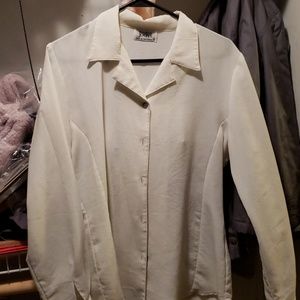 Dress shirt blouse top ivory business exec